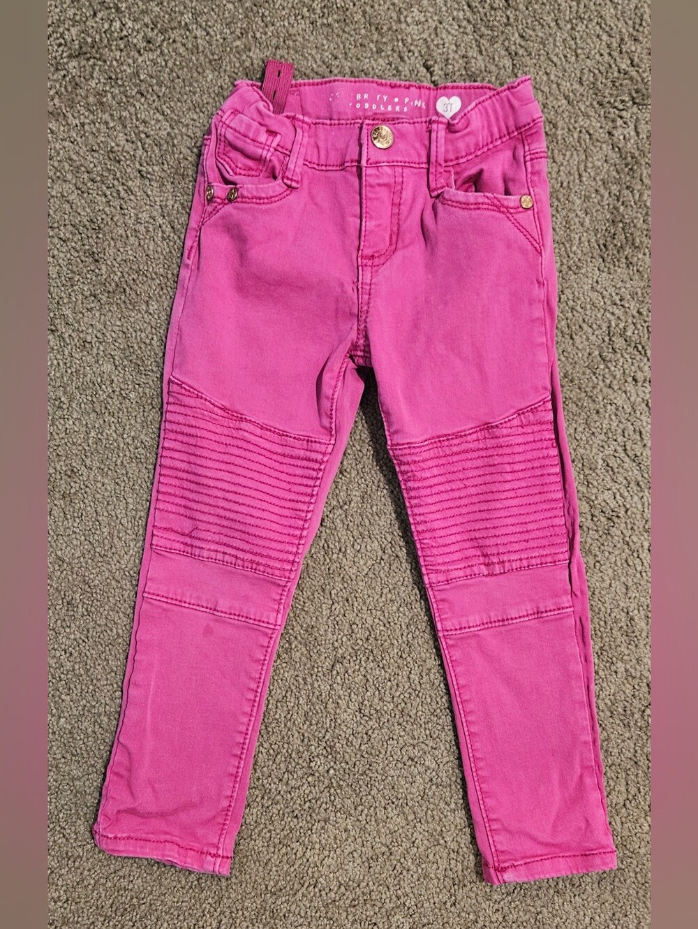GAP Girls Hot Pink Moto-Style Stretch Jeans
